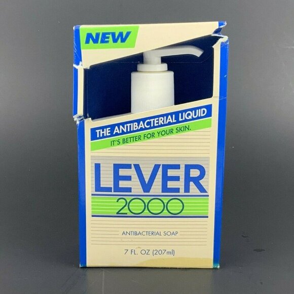 Lever 2000 Antibacterial Liquid Soap 7 Fl Oz Original Box Pump Bottle USA 1992 - Picture 4 of 7